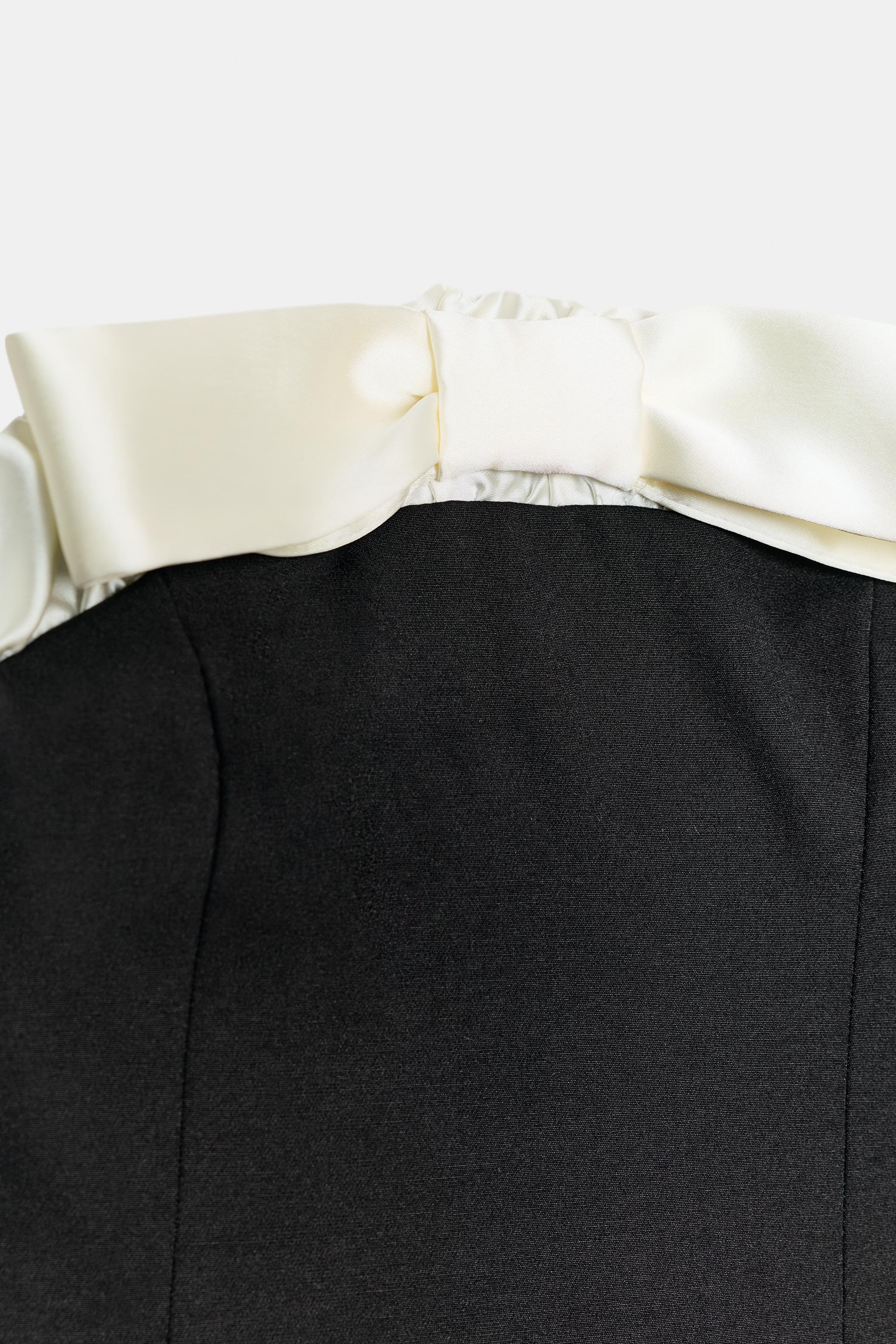 CONTRAST BOW BUSTIER TOP